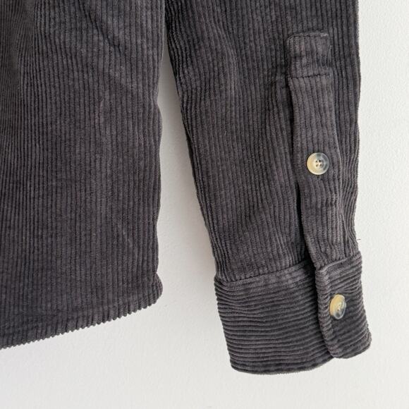 Marine Layer Shirt Mens Small Gray Max Broken In Corduroy Overshirt Shacket Gorp - Picture 4 of 12